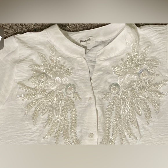 Kindred Hand-Embroidered Sequin & Faux Pearl Blouse - Picture 7 of 8